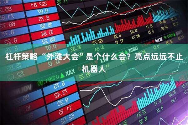杠杆策略 “外滩大会”是个什么会？亮点远远不止机器人